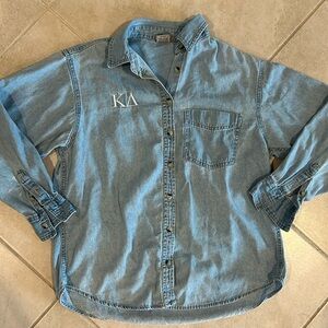 Kappa delta denim long sleeve shirt